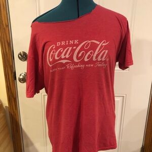 LAST CALL Coca-Cola Vintage Red Tee Restyled Off-Shoulder